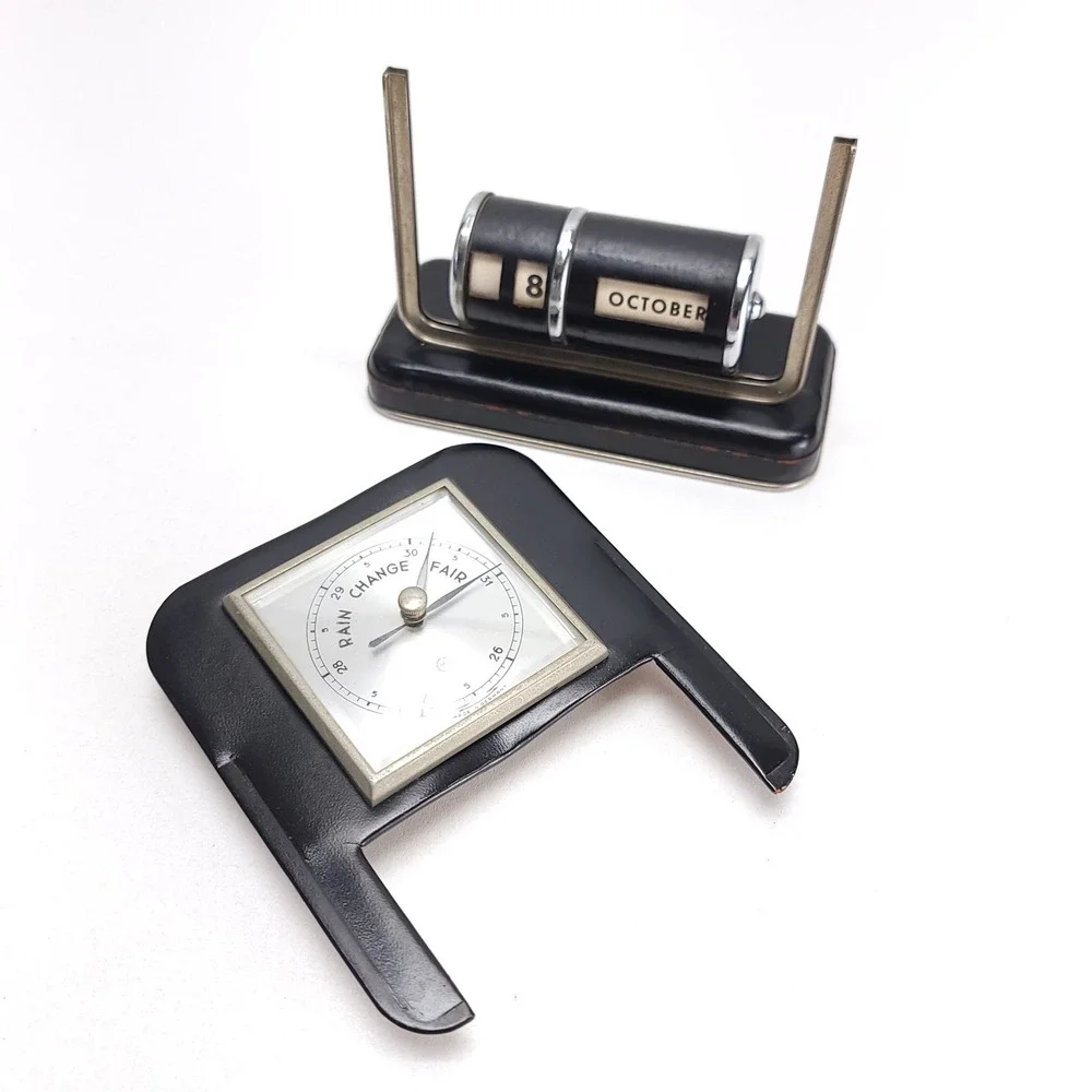 Barigo Rain Change Fair‎ Atmospheric Pressure Barometer Manual Calendar Desk MCM